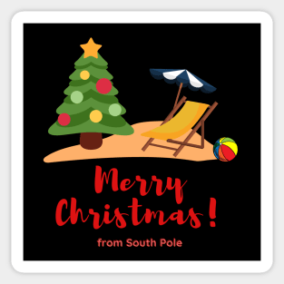 Merry Christmas from South Pole, Australian Summer Christmas Sticker